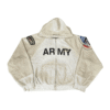 Beige Reconstructed NYC Folded-Zip Up Hoodie