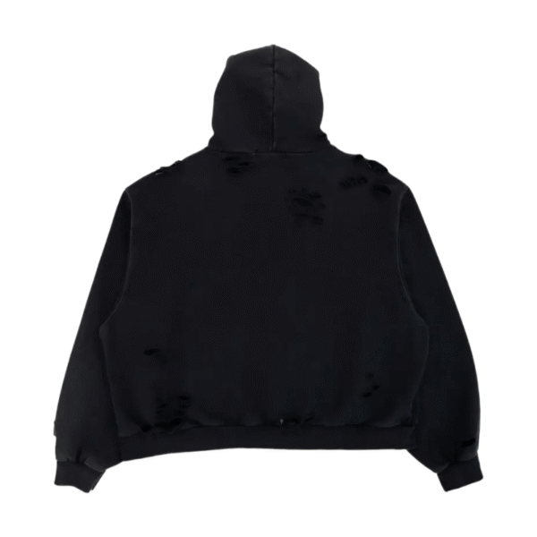 Black Project GR Blue Snake Logo Distressed Hoodie (1)