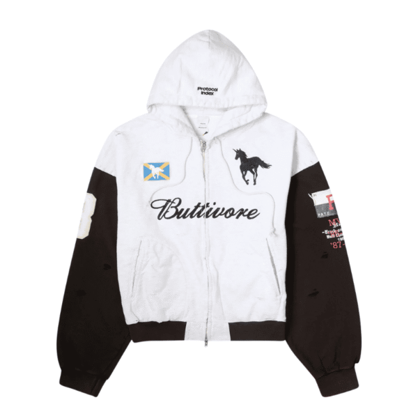 Buttivore Zip Hoodie White Buttivore Zip Hoodie White