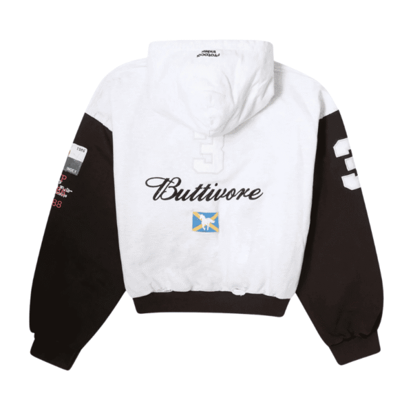 Buttivore Zip Up Hoodie White Buttivore Zip Up Hoodie White