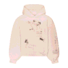 Hand Drawing Washed Hoodie Cream