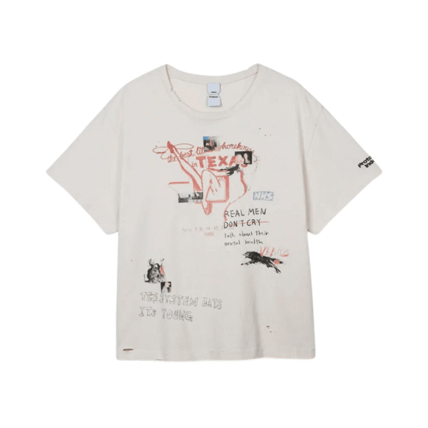 Hand-Drawing-Washed-T-Shirt Hand-Drawing Washed T-Shirt