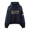 Navy Reconstructed Zip Up Hoodie Navy Reconstructed Zip Up Hoodie