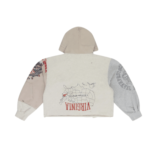 PROTOCOL-INDEX patchwork distressed hoodie PROTOCOL-INDEX patchwork distressed hoodie