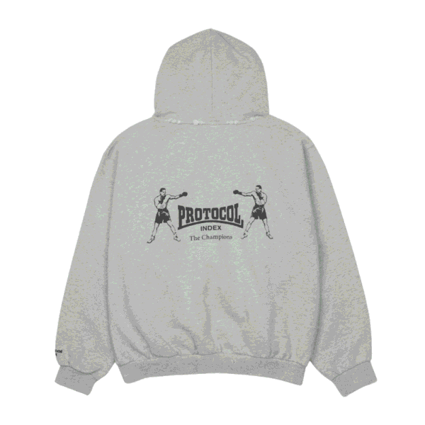 PROTOCOL INDEX terry towel hoodie Gray
