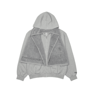 PROTOCOL INDEX terry towel hoodie Grey