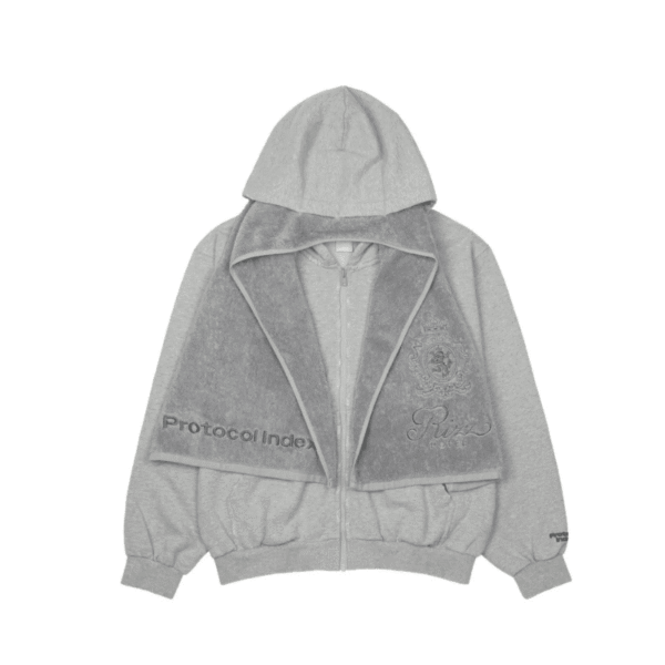 PROTOCOL INDEX terry towel hoodie Grey