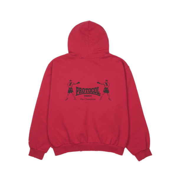 PROTOCOL INDEX terry towel hoodie red (1)