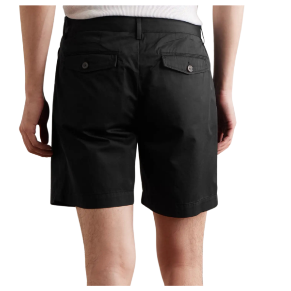 Pleated Cotton Shorts Black Back