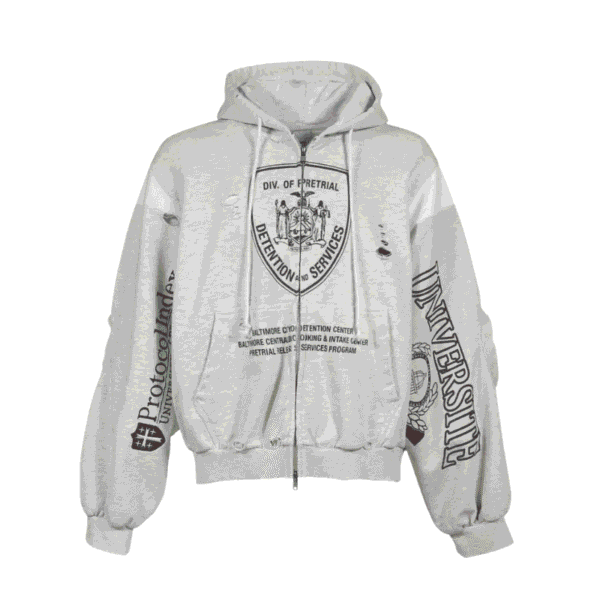 Protocol Index RECONSTRUCTED SWEATSHIRTS ZIP HOODIE