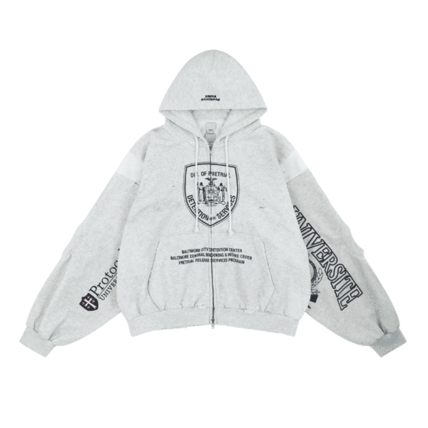 Reconstructed Sweatshirts Zip Hoodie