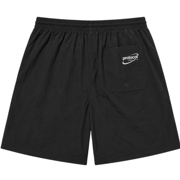 Logo-Drawstring-Shorts-Back Logo Drawstring Shorts Back