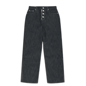 Paneled-Hybrid-Denim-Pants-IndigoLeather. Paneled Hybrid Denim Pants - IndigoLeather