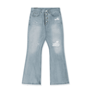 Protocol-Index-Double-Closure-Flared-Denim-Pants-Blue Protocol Index Double Closure Flared Denim Pants Blue